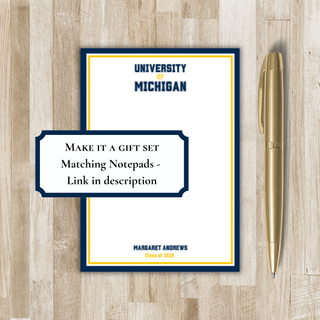 Personalized Folded College Notecards | Graduate Gift | High School Graduation | College Stationery