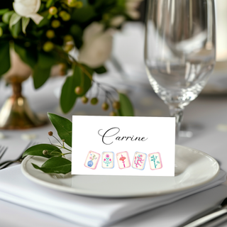 Mahjong Place Cards | Mah jong Party Table Tent & Seating Cards
