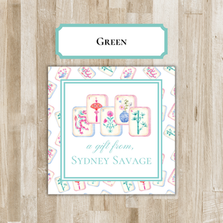 Personalized Mahjong Gift Tags & Enclosure Cards | Mahjong Party Calling Cards