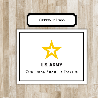 Personalized Folded US Army Notecards | United States Army Gift | Military Notecards | Soldier Gift