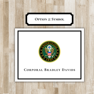 Personalized Folded US Army Notecards | United States Army Gift | Military Notecards | Soldier Gift