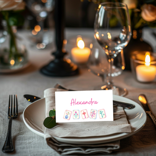 Mahjong Place Cards | Mah jong Party Table Tent & Seating Cards