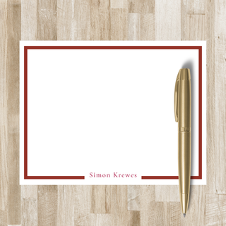 Men's Thick Border Stationery Set | Classic Men's Flat Notecards