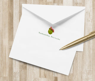 Personalized Flowering Cactus Stationery Set