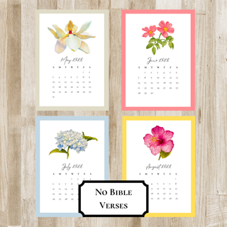 Watercolor Flower Desk Calendar | Option to add Bible Verses | Prayer Desk Calendar | Christian Gift | Hostess & Teacher Gift