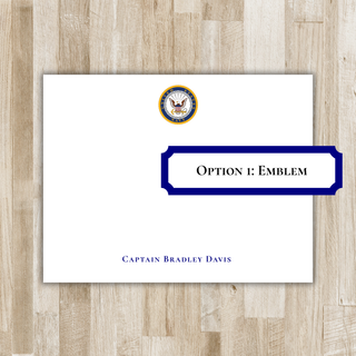 Personalized US Navy Stationery Set / Stationary | United States Navy Flat Notecards | Military Gift