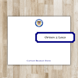 Personalized US Navy Stationery Set / Stationary | United States Navy Flat Notecards | Military Gift