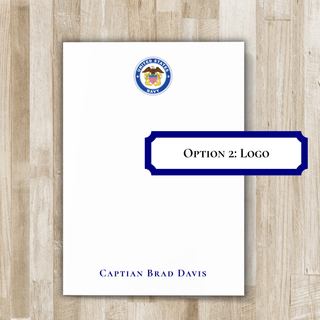 US Navy Notepad | US Military Gift | United States Naval Officer Gift | Personalized Notepad