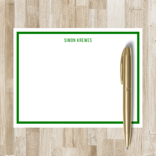 Men's Thick Border Stationery Set | Classic Men's Flat Notecards