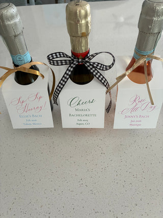 Personalized Bachelorette Party Wine Tags | Custom Prosecco & Champagne Tags | Water Bottle Tags for Bach Party