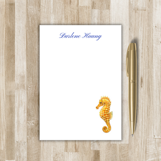 Personalized Seahorse Notepad | Coastal Gift | Sea Horse Art Work