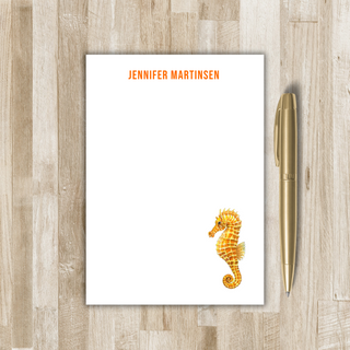 Personalized Seahorse Notepad | Coastal Gift | Sea Horse Art Work