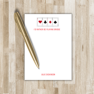 Personalized Bridge Notepad | Card Playing Notepad | Notepad for Card Players