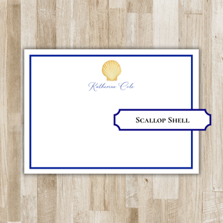 Personalized Seaside Stationery | Coastal Notecards | Choose your Icon: Starfish, Scallop Shell, Sand Dollar, Manatee