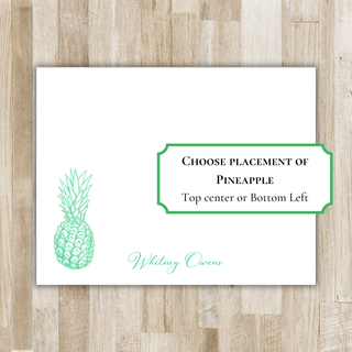 Personalized Pineapple Stationery | Pineapple Flat Notecards