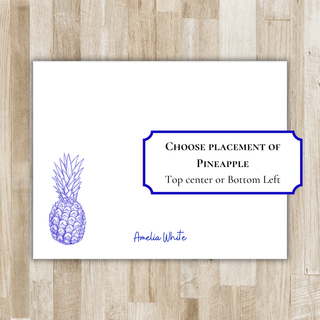 Personalized Pineapple Stationery | Pineapple Flat Notecards