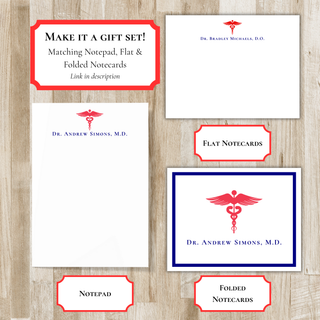 Personalized Doctor Stationery Set | Custom Medical Staff Notecards