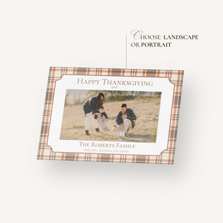 Thanksgiving/Fall Photo Card | Preppy Holiday Card | Thanksgiving Family Photo Card | Printed or PDF File | 2-Sided Card