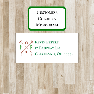 Polo Monogram Return Address Label Sticker - Horse Polo