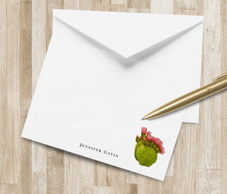 Personalized Flowering Cactus Stationery Set