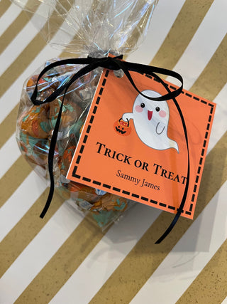 Personalized Halloween Tags and Stickers | Candy Bag Tags | Tags for Halloween Treats | Kids Halloween Party Tags | Trick or Treat