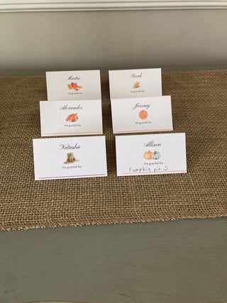 Thanksgiving Place Cards - Set of 6 Printed Cards OR Digital PDF File | Thanksgiving Activity | Thanksgiving Name & Table Seating Cards