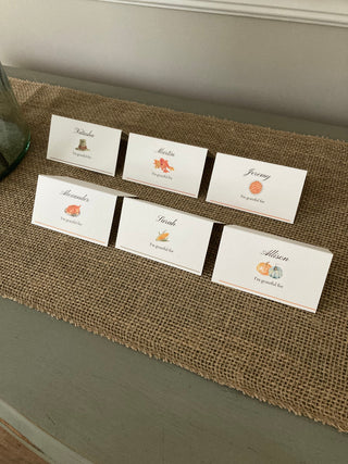 Thanksgiving Place Cards - Set of 6 Printed Cards OR Digital PDF File | Thanksgiving Activity | Thanksgiving Name & Table Seating Cards