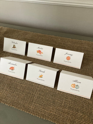 Thanksgiving Place Cards - Set of 6 Printed Cards OR Digital PDF File | Thanksgiving Activity | Thanksgiving Name & Table Seating Cards
