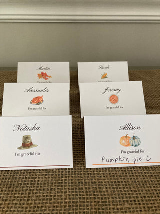 Thanksgiving Place Cards - Set of 6 Printed Cards OR Digital PDF File | Thanksgiving Activity | Thanksgiving Name & Table Seating Cards