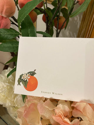 Personalized Orange Blossom Stationery Set / Stationary | Orange Notecards | Orange Floral Stationery | Florida Gift | California Gift