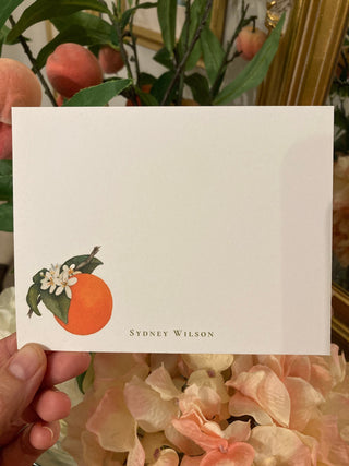 Personalized Orange Blossom Stationery Set / Stationary | Orange Notecards | Orange Floral Stationery | Florida Gift | California Gift