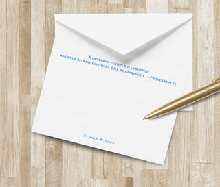 Christian Thank You Notes - A Generous Person Will Prosper - Proverbs 11:25 | Christian Stationery / Stationary / Christian Thank Notes
