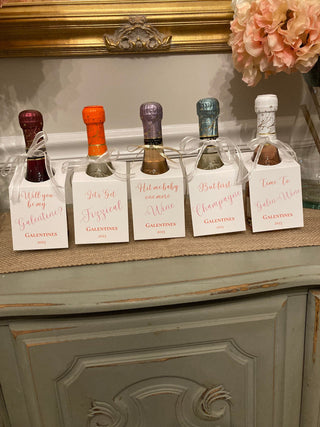 Galentines Wine Tags | Galentine's Champagne Wine Prosecco Tags | Galentine's Party Favors