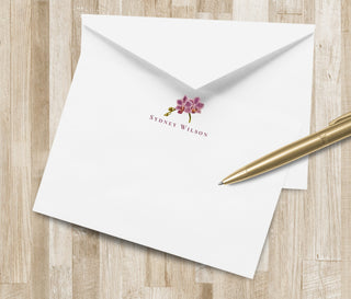 Personalized Orchid Flower Stationery Set | Purple Orchid Stationary | Floral Note Cards | Bachelorette Gift | Birthday Gift