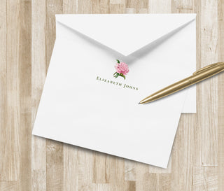 Peony Floral Stationery Set / Stationary | Floral Notecards | Pink Flower Stationery | Pink Notecards | Bachelorette / Bridal Gift