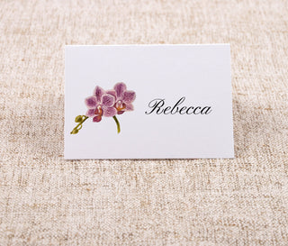 Floral Place-Cards | Wedding Place Cards | Dinner Table Tents Seating Cards | Choose your own flower: Hydrangea Orchid Magnolia Peony Rose