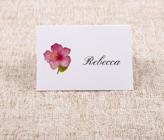 Floral Place-Cards | Wedding Place Cards | Dinner Table Tents Seating Cards | Choose your own flower: Hydrangea Orchid Magnolia Peony Rose