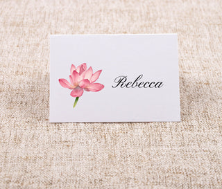 Floral Place-Cards | Wedding Place Cards | Dinner Table Tents Seating Cards | Choose your own flower: Hydrangea Orchid Magnolia Peony Rose