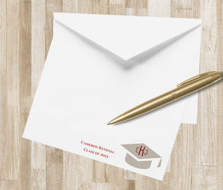 Graduation Monogram Thank You Notes | Custom Graduation Stationery / Stationary | Personalized Graduate Note Cards