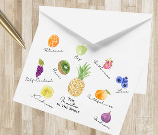 Fruits of the Spirit Notecards | Fruit of the Spirit Folded Stationery / Stationary | Bible Stationery | Christian Stationary