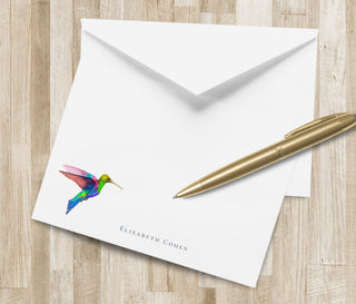 Personalized Hummingbird Stationery / Bird Stationary | Colorful Hummingbird Notecards | Audubon Stationary | Bird Lover Watcher Gift