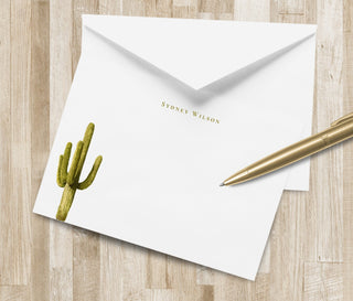 Personalized Saguaro Cactus Stationery Set / Saguaro Cactus Stationary | Arizona Notecards | Desert Stationery | California Notecards