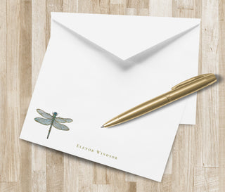 Personalized Dragonfly Stationery Set | Dragon fly Stationary | Dragonfly Notecards | Elegant Gift Idea