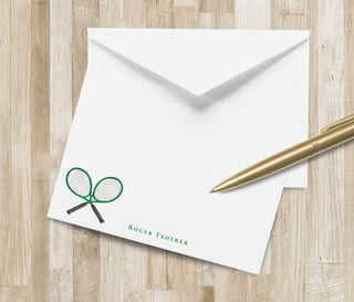 Personalized Tennis Racket Stationery Set / Stationary | Tennis Notecards | Tennis Team Gift | Mens & Women's Tennis Gift