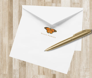 Personalized Monarch Butterfly Stationery | Custom Butterfly Notecards | Butterfly Stationary Set