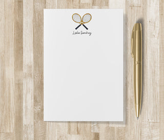 Personalized Tennis Racket Notepad | Tennis Racquet Stationery / Stationary | Mens Women's Tennis Gift | Tennis Team Tennis Partner Gift