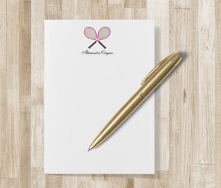 Personalized Tennis Racket Notepad | Tennis Racquet Stationery / Stationary | Mens Women's Tennis Gift | Tennis Team Tennis Partner Gift