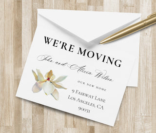 Moving Announcement Card | Floral Moving Announcement | Choose your Flower | We've Moved Card | New Address Postcard