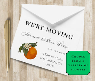 Moving Announcement Card | Floral Moving Announcement | Choose your Flower | We've Moved Card | New Address Postcard