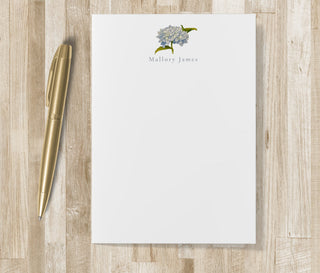 Hydrangea Flower Luxury Notepads | Personalized Blue Hydrangea Flower Notepads | Bridesmaid Gift | Bachelorette Party Gift | Birthday Gift